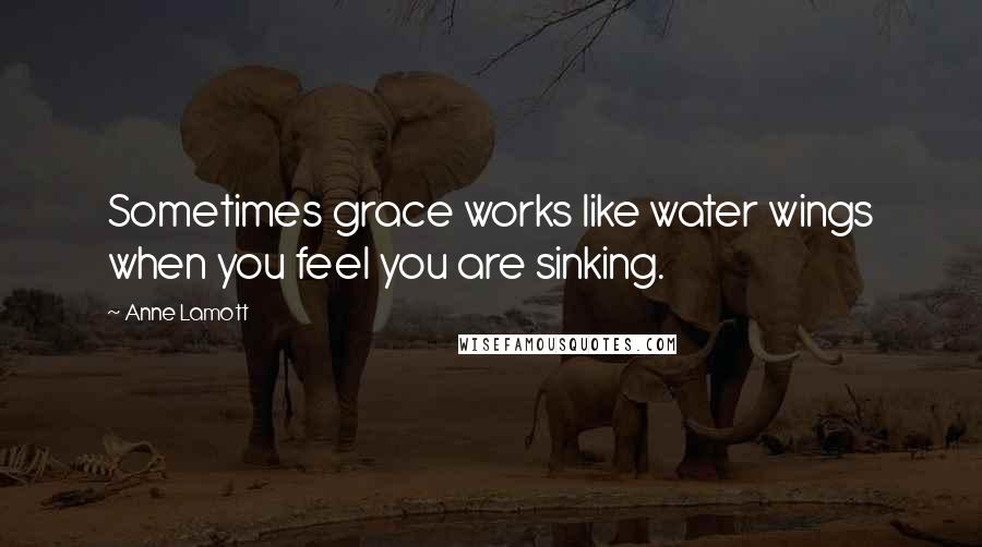 Anne Lamott Quotes: Sometimes grace works like water wings when you feel you are sinking.