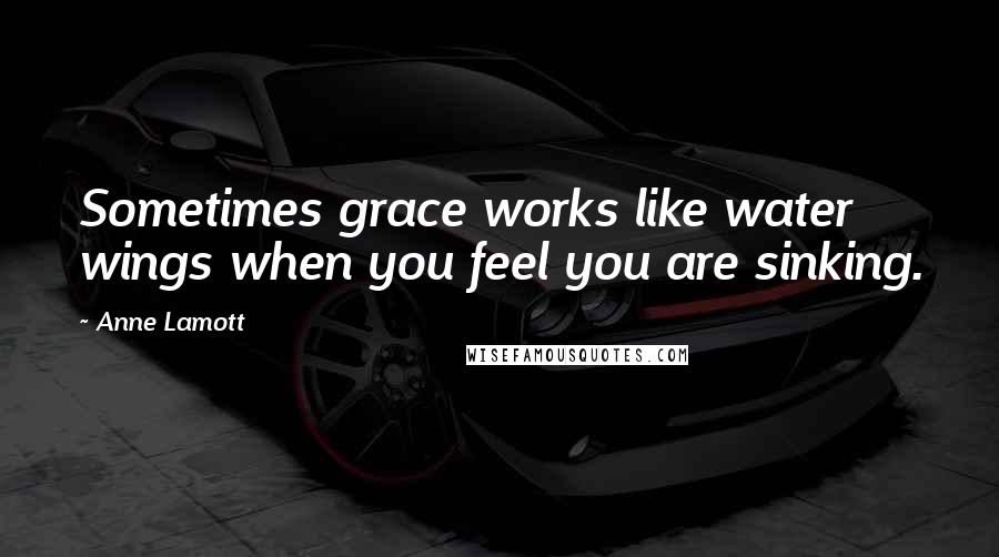 Anne Lamott Quotes: Sometimes grace works like water wings when you feel you are sinking.