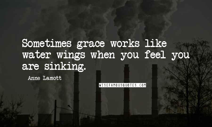 Anne Lamott Quotes: Sometimes grace works like water wings when you feel you are sinking.