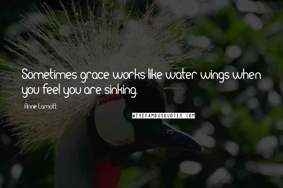 Anne Lamott Quotes: Sometimes grace works like water wings when you feel you are sinking.