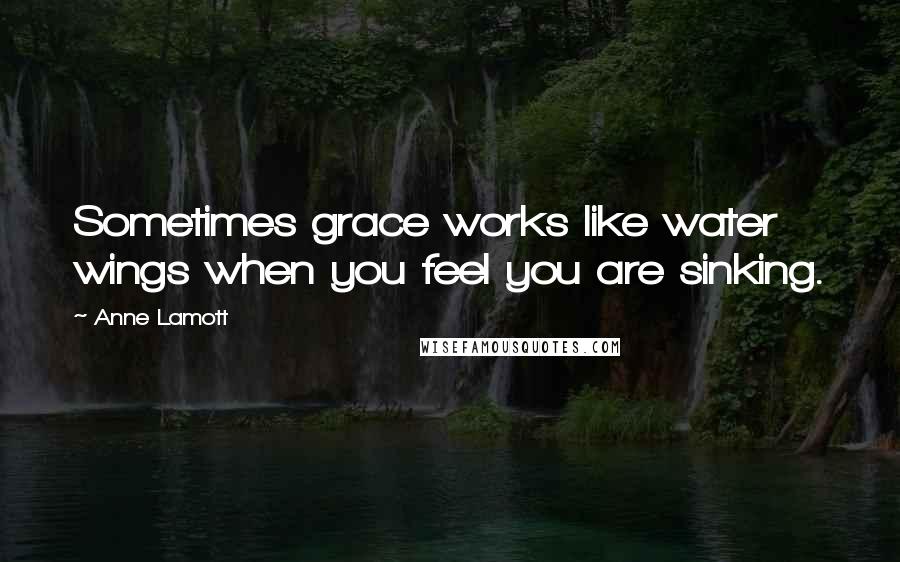 Anne Lamott Quotes: Sometimes grace works like water wings when you feel you are sinking.