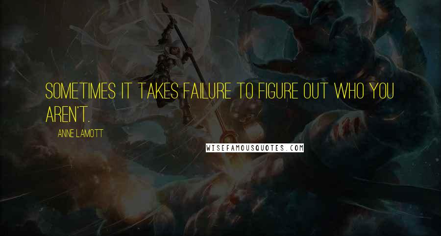Anne Lamott Quotes: Sometimes it takes failure to figure out who you aren't.