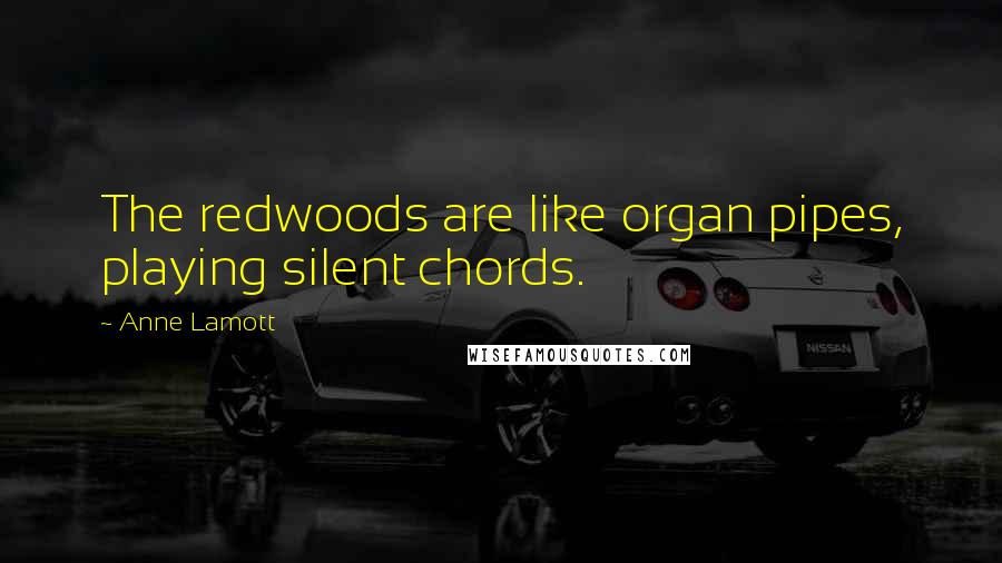 Anne Lamott Quotes: The redwoods are like organ pipes, playing silent chords.