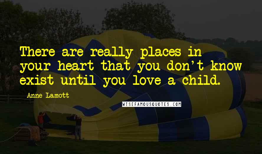 Anne Lamott Quotes: There are really places in your heart that you don't know exist until you love a child.