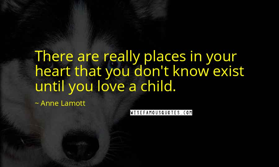 Anne Lamott Quotes: There are really places in your heart that you don't know exist until you love a child.