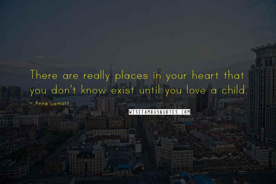 Anne Lamott Quotes: There are really places in your heart that you don't know exist until you love a child.