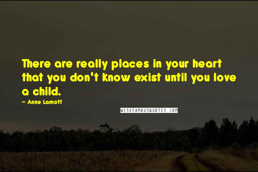 Anne Lamott Quotes: There are really places in your heart that you don't know exist until you love a child.