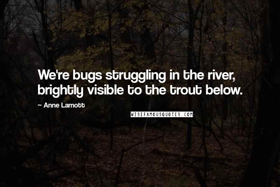Anne Lamott Quotes: We're bugs struggling in the river, brightly visible to the trout below.