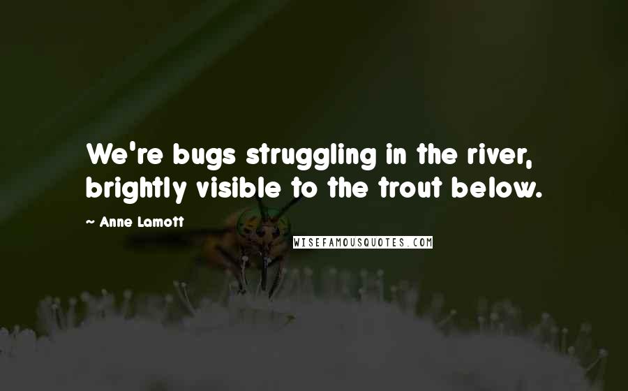 Anne Lamott Quotes: We're bugs struggling in the river, brightly visible to the trout below.