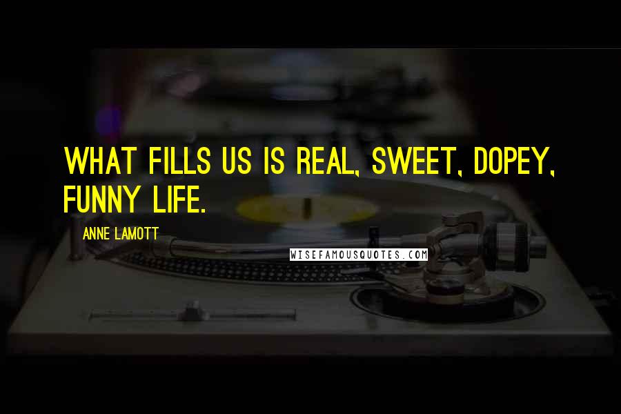 Anne Lamott Quotes: What fills us is real, sweet, dopey, funny life.