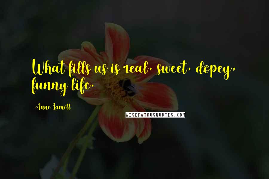 Anne Lamott Quotes: What fills us is real, sweet, dopey, funny life.