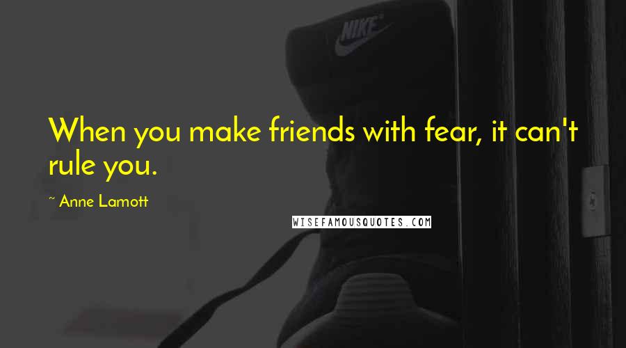 Anne Lamott Quotes: When you make friends with fear, it can't rule you.