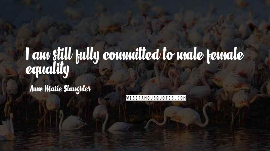Anne-Marie Slaughter Quotes: I am still fully committed to male-female equality.