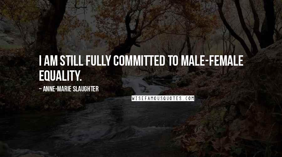 Anne-Marie Slaughter Quotes: I am still fully committed to male-female equality.