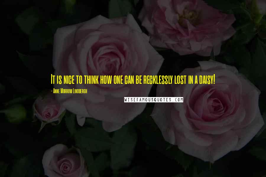 Anne Morrow Lindbergh Quotes: It is nice to think how one can be recklessly lost in a daisy!