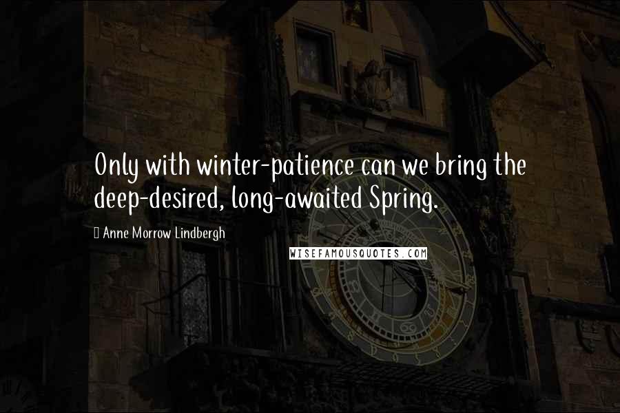 Anne Morrow Lindbergh Quotes: Only with winter-patience can we bring the deep-desired, long-awaited Spring.