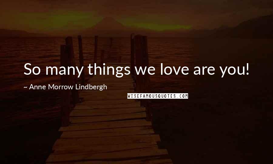 Anne Morrow Lindbergh Quotes: So many things we love are you!