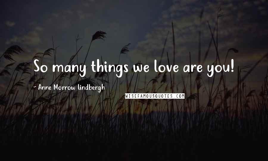 Anne Morrow Lindbergh Quotes: So many things we love are you!