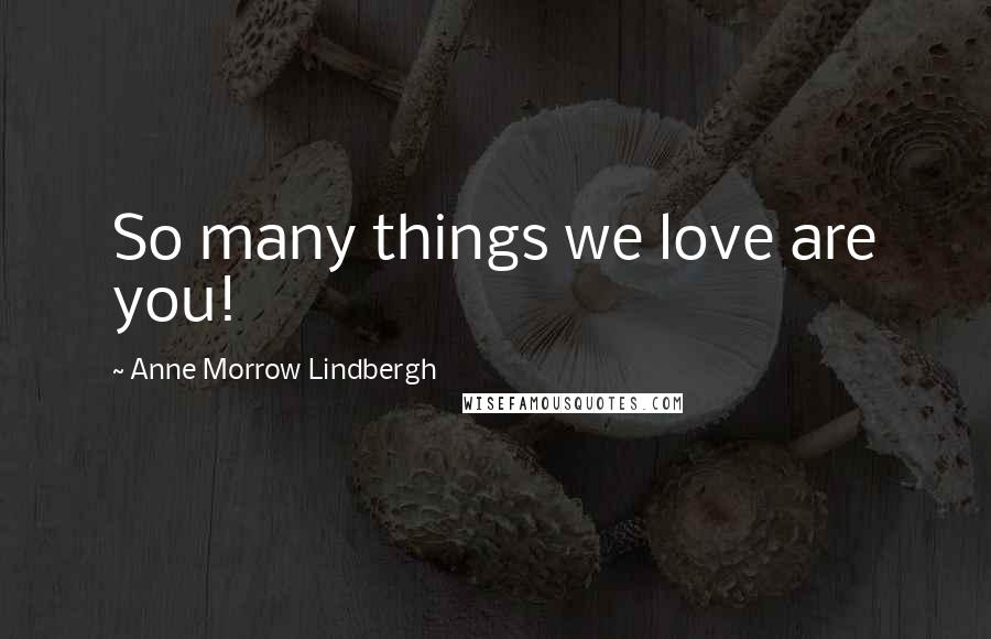 Anne Morrow Lindbergh Quotes: So many things we love are you!