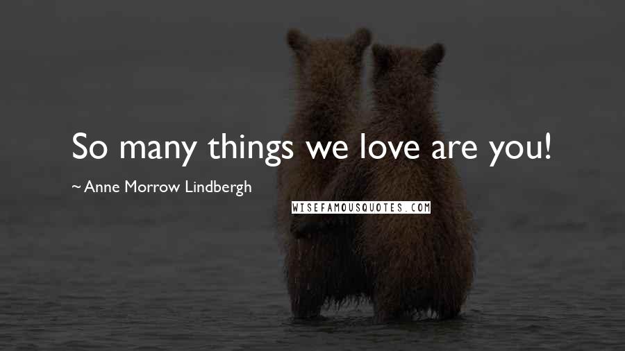 Anne Morrow Lindbergh Quotes: So many things we love are you!