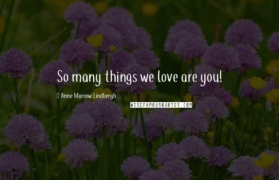 Anne Morrow Lindbergh Quotes: So many things we love are you!