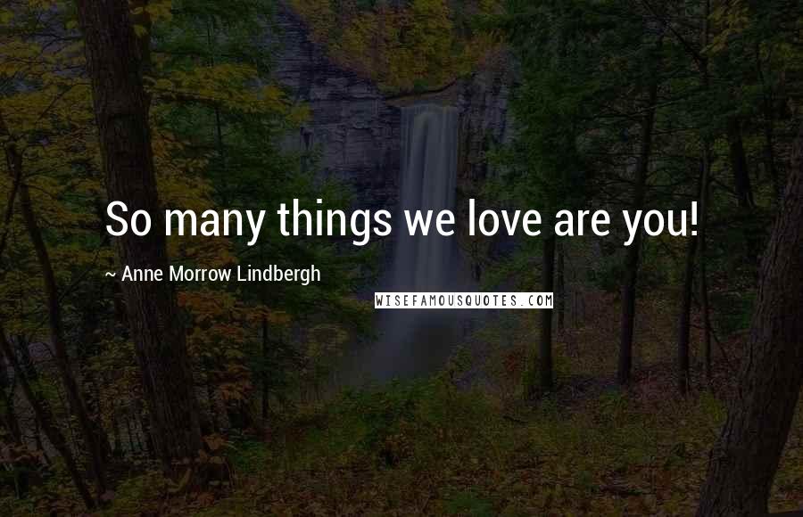 Anne Morrow Lindbergh Quotes: So many things we love are you!