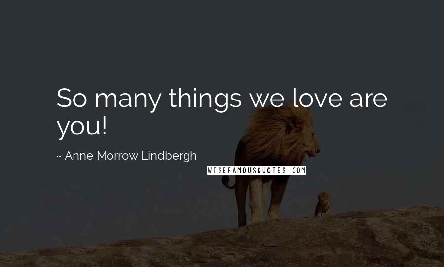 Anne Morrow Lindbergh Quotes: So many things we love are you!