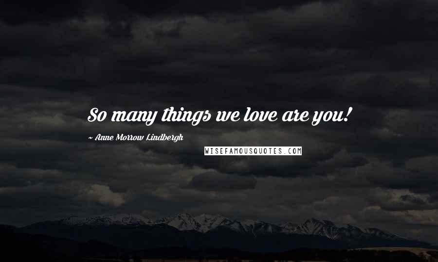 Anne Morrow Lindbergh Quotes: So many things we love are you!