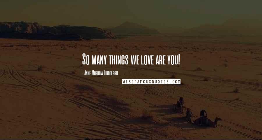 Anne Morrow Lindbergh Quotes: So many things we love are you!