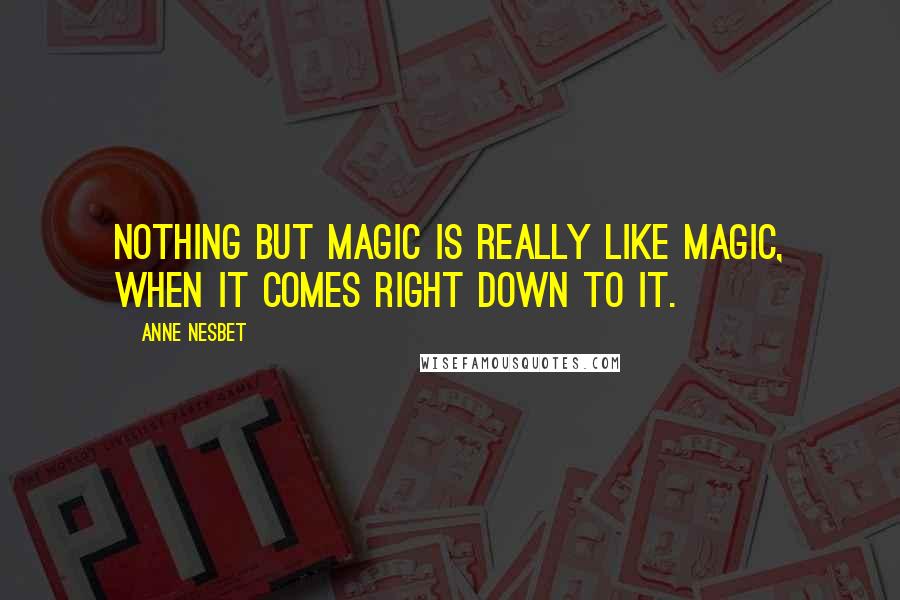 Anne Nesbet Quotes: Nothing but magic is really like magic, when it comes right down to it.