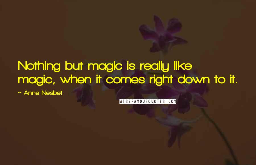 Anne Nesbet Quotes: Nothing but magic is really like magic, when it comes right down to it.