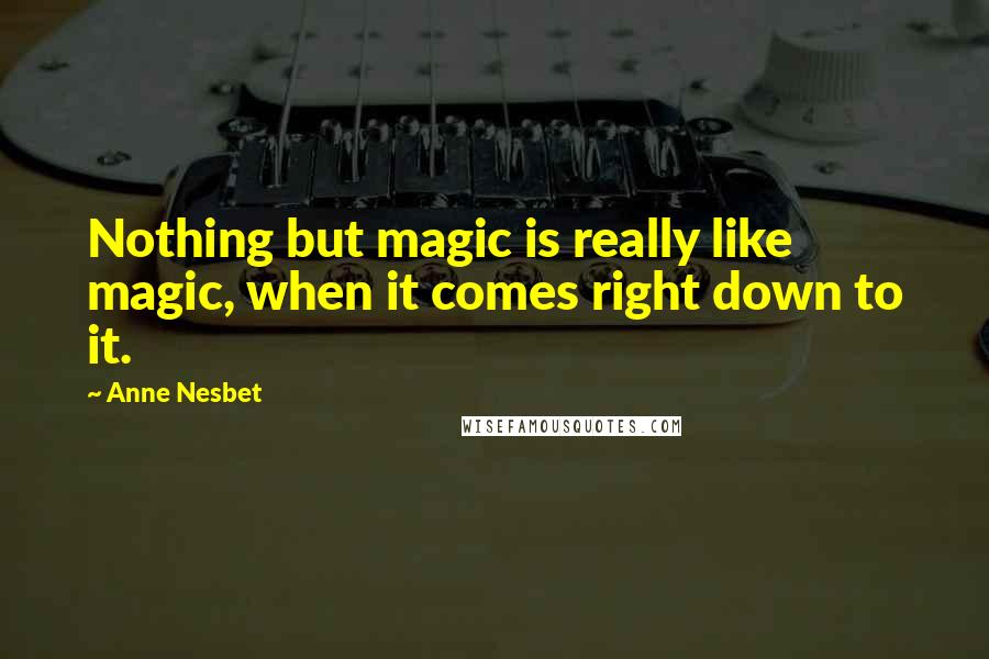 Anne Nesbet Quotes: Nothing but magic is really like magic, when it comes right down to it.