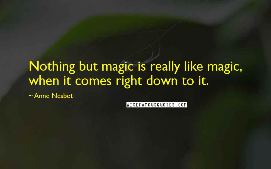 Anne Nesbet Quotes: Nothing but magic is really like magic, when it comes right down to it.