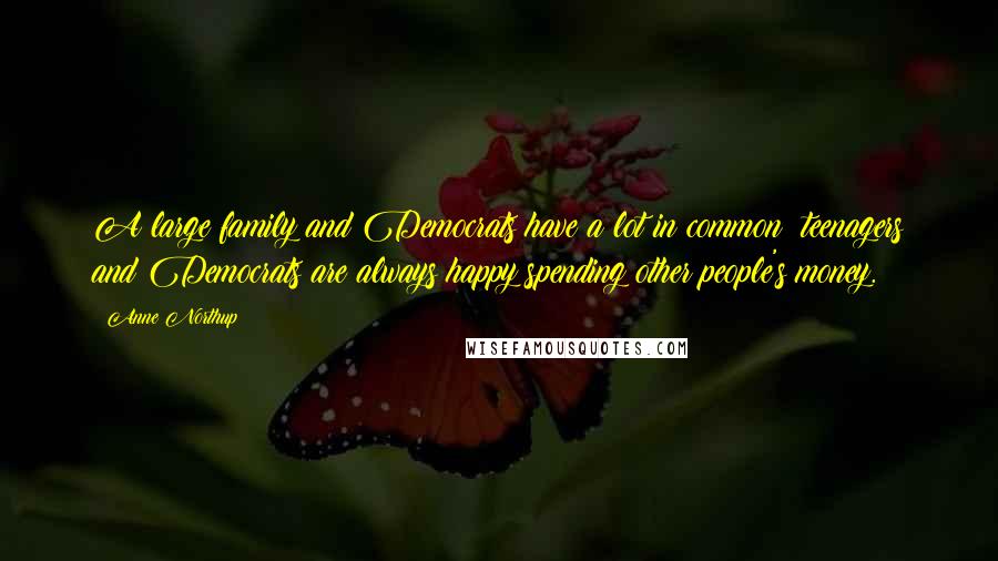 Anne Northup Quotes: A large family and Democrats have a lot in common: teenagers and Democrats are always happy spending other people's money.