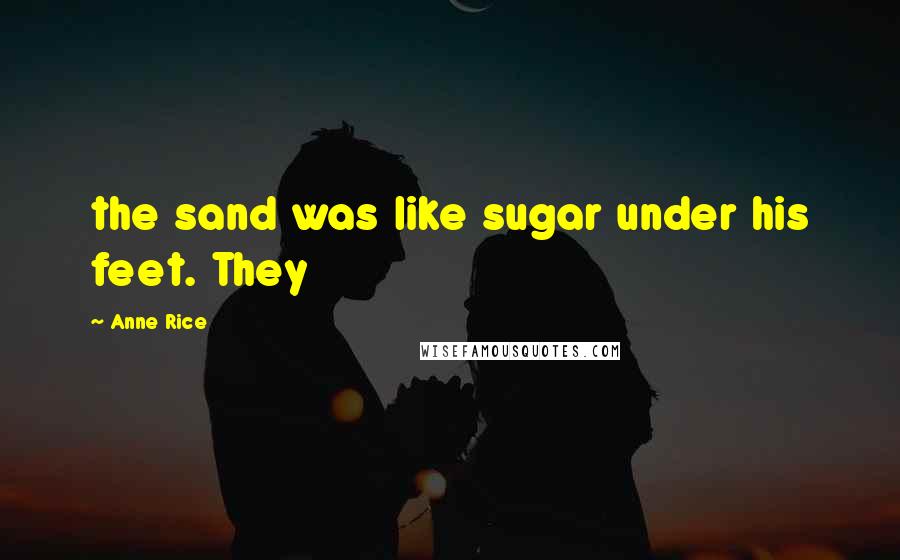 Anne Rice Quotes: the sand was like sugar under his feet. They