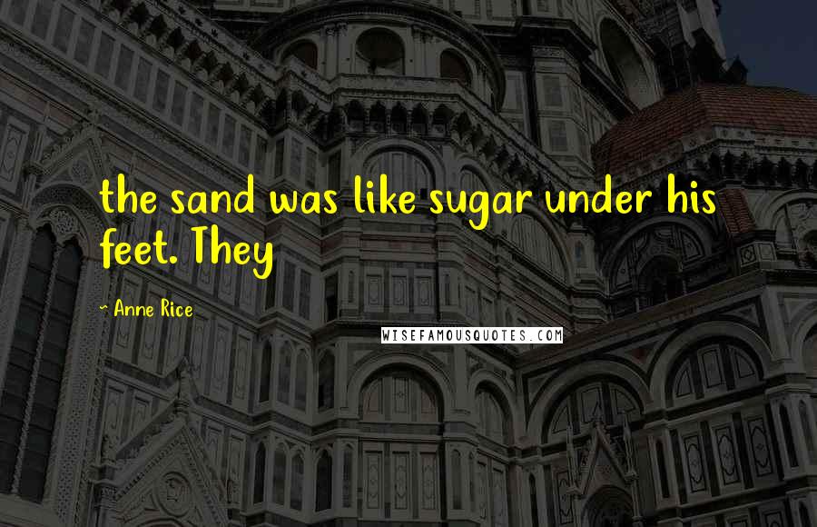 Anne Rice Quotes: the sand was like sugar under his feet. They