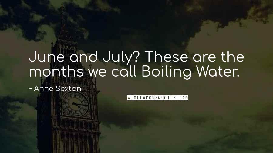 Anne Sexton Quotes: June and July? These are the months we call Boiling Water.