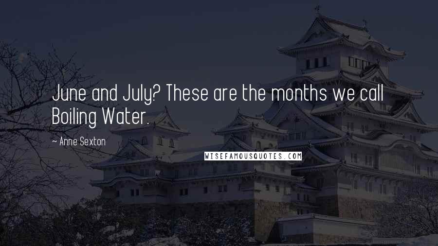 Anne Sexton Quotes: June and July? These are the months we call Boiling Water.