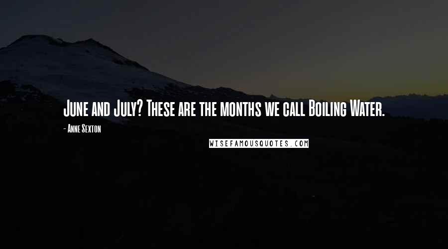 Anne Sexton Quotes: June and July? These are the months we call Boiling Water.