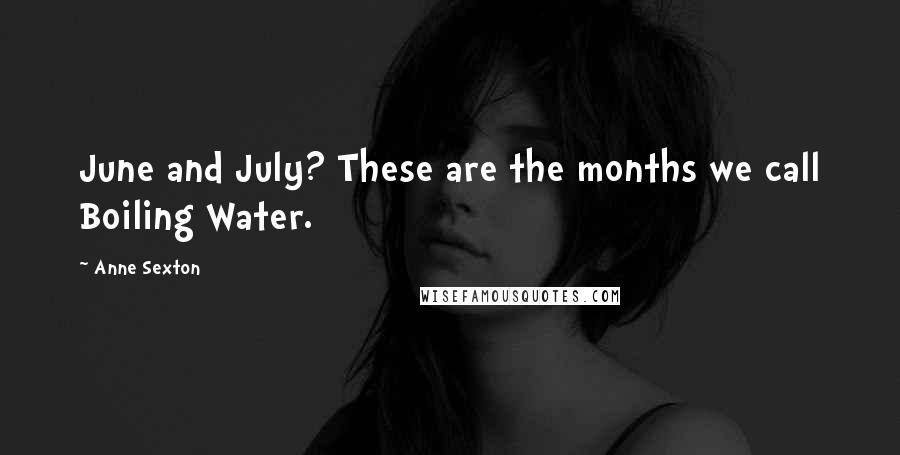 Anne Sexton Quotes: June and July? These are the months we call Boiling Water.