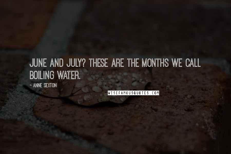 Anne Sexton Quotes: June and July? These are the months we call Boiling Water.