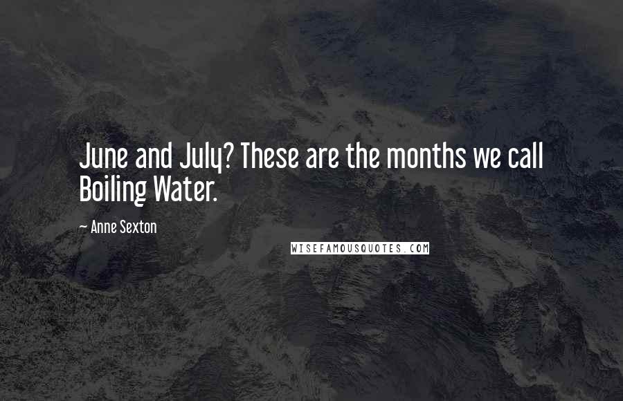 Anne Sexton Quotes: June and July? These are the months we call Boiling Water.