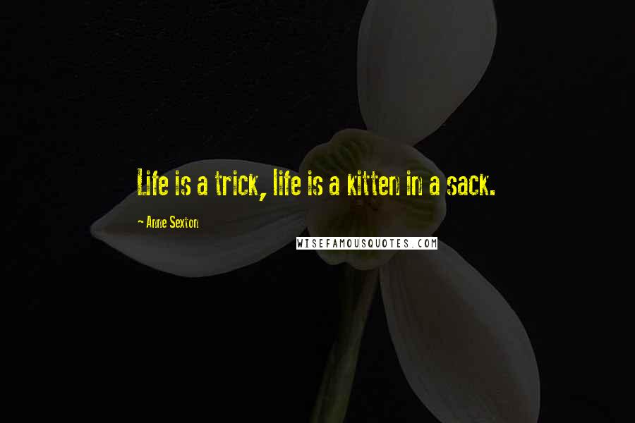 Anne Sexton Quotes: Life is a trick, life is a kitten in a sack.