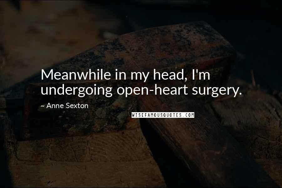Anne Sexton Quotes: Meanwhile in my head, I'm undergoing open-heart surgery.