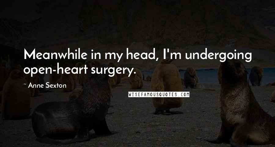Anne Sexton Quotes: Meanwhile in my head, I'm undergoing open-heart surgery.