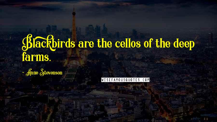 Anne Stevenson Quotes: Blackbirds are the cellos of the deep farms.