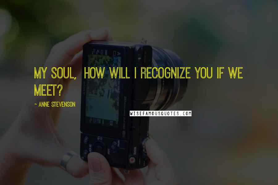 Anne Stevenson Quotes: My soul, how will I recognize you if we meet?