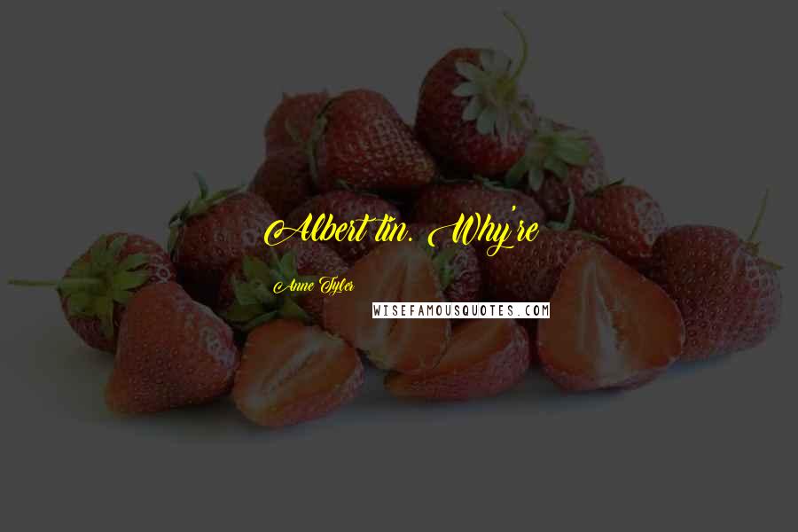 Anne Tyler Quotes: Albert tin. Why're