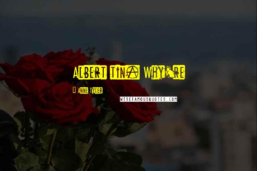 Anne Tyler Quotes: Albert tin. Why're