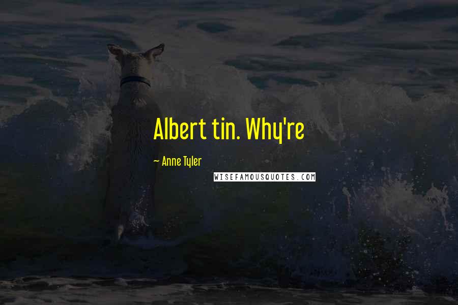 Anne Tyler Quotes: Albert tin. Why're